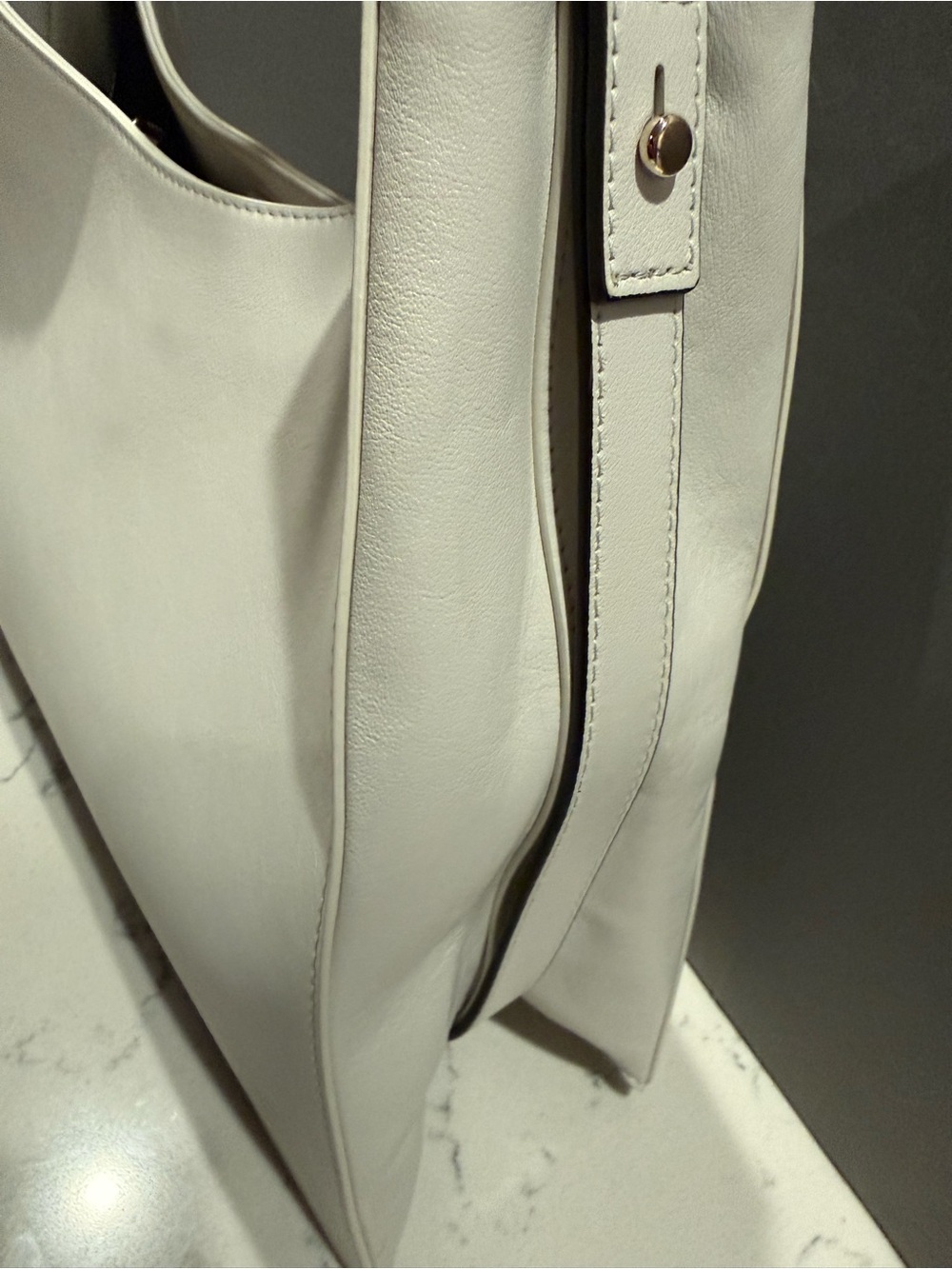 Furla Soft Hobo Shoulder Bag in Light Gray with Black Strap - Picture 14 of 16